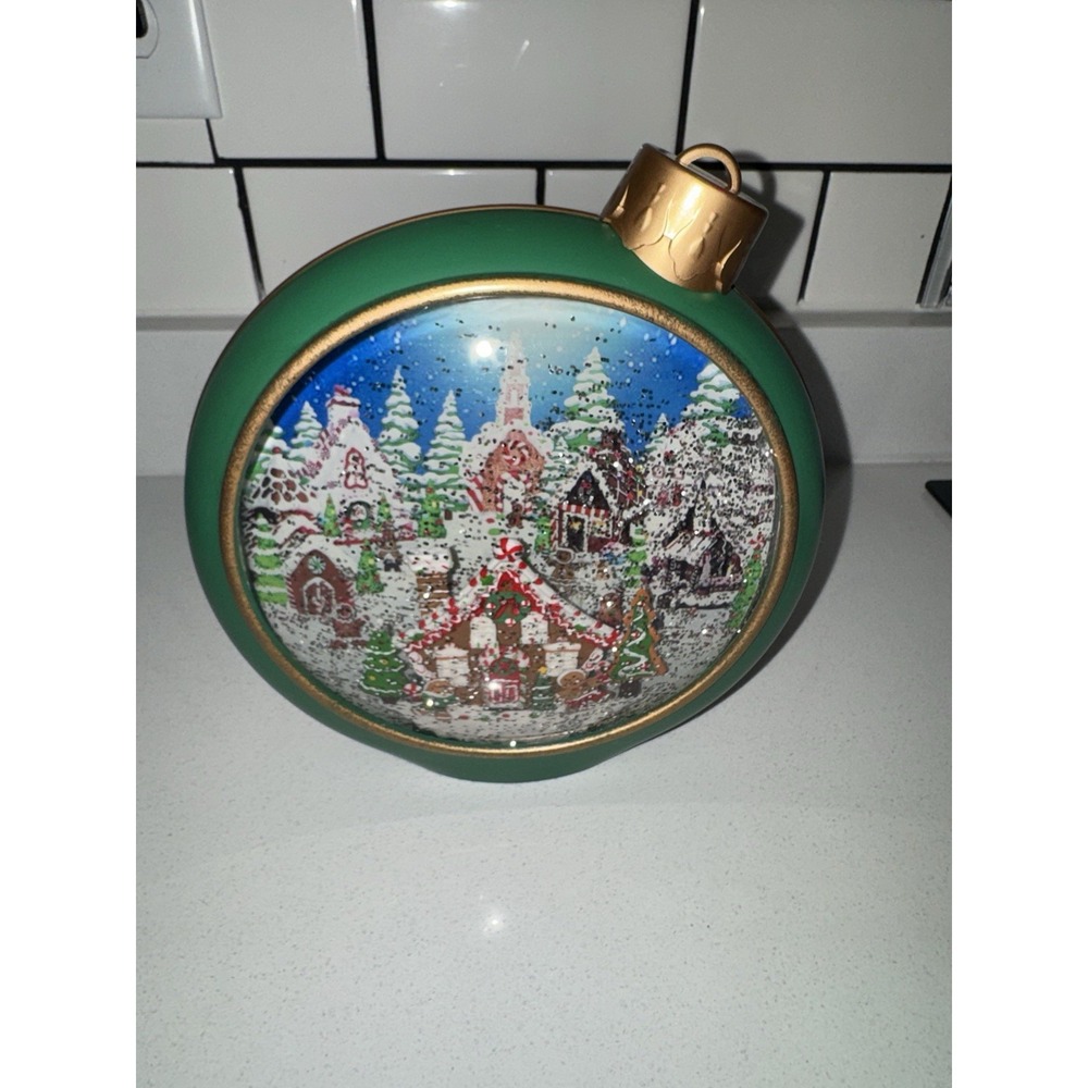Valerie Parr Hill Gingerbread House Up 8 inch Swirling Snow Globe Tested & works